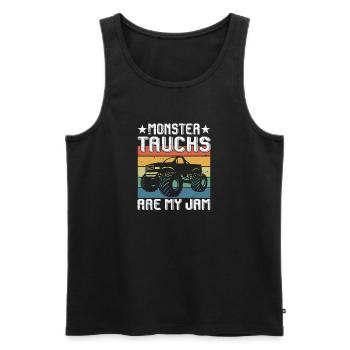 Grand cadeau enfant homme père oncle Cool Monster Truck - Débardeur bio Premium Homme - noir - Devant - AI Model Male 178 light (178cm)