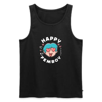 Happy Femboy Japanese Anime Manga Otaku Gifts - Männer Premium Bio Tank Top - Schwarz - Vorne - Michal (187cm)