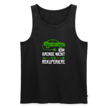 Ich Bremse Nicht Ich Rekuperiere - Männer Premium Bio Tank Top - Schwarz - Vorne - Michal (187cm)