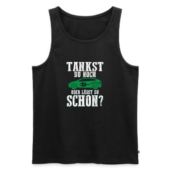 Tankst Du Noch Oder Lädst Du Schon? - Männer Premium Bio Tank Top - Schwarz - Vorne - AI Model Male 178 light (178cm)