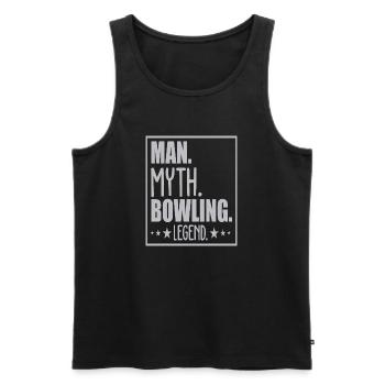 Man Myth Bowling Legend - Männer Premium Bio Tank Top - Schwarz - Vorne - AI Model Male 178 light (178cm)