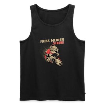 Friss meinen Staub | Radsport Rennrad Shirt - Männer Premium Bio Tank Top - Schwarz - Vorne - Michal (187cm)
