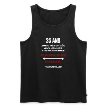 cadeau homme, femme, humour, t-shirt humoristique - Débardeur bio Premium Homme - noir - Devant - Michal (187cm)