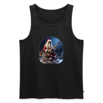 Père Noël Rocker squelette Noël Spooky vacances - Débardeur bio Premium Homme - noir - Devant - Michal (187cm)