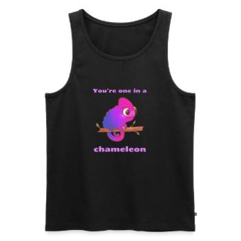 You're one in a chameleon, funny cute valentine's - Men's Premium Organic Tank Top - black - Front - Michal (187cm)