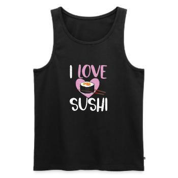 J’aime les sushis 2J’aime les sushis Cuisine japonaise Japonaise - Débardeur bio Premium Homme - noir - Devant - Michal (187cm)