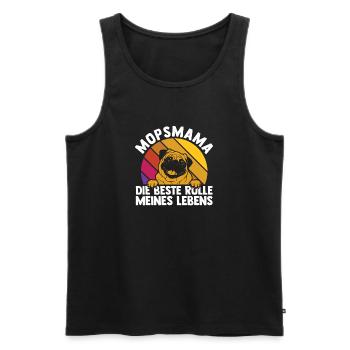 Hundemama Mopsmama Frauchen Hund Mops - Männer Premium Bio Tank Top - Schwarz - Vorne - AI Model Male 178 light (178cm)