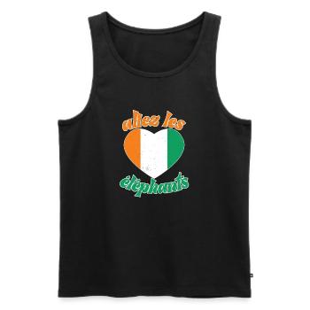 Côte D'ivoire 2024 Maillot Foot Éléphant Drapeau - Débardeur bio Premium Homme - noir - Devant - Michal (187cm)