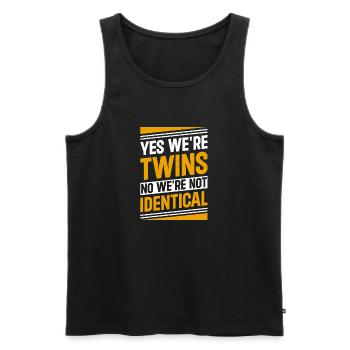 Yes we're twins, no we're not Identical - Men's Premium Organic Tank Top - black - Front - Michal (187cm)