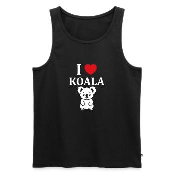 Humour petit bébé koala - Débardeur bio Premium Homme - noir - Devant - Michal (187cm)