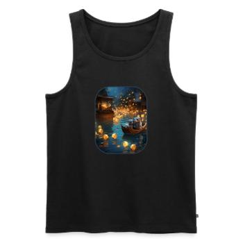 Lanterne Festival souris Miniature Wonder T Shirt - Débardeur bio Premium Homme - noir - Devant - Michal (187cm)