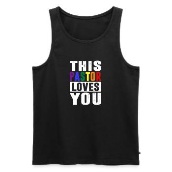 Perfect Idea For Pastor Christian Christmas Day - Men's Premium Organic Tank Top - black - Front - AI Model Male 178 light (178cm)