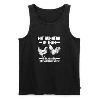Huhn Bauer Bauernhof Küken Landwirt Hühner - Männer Premium Bio Tank Top - Schwarz - Vorne - Michal (187cm)