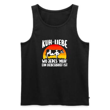 Kuh Bauer Bauernhof Kuhbauer Kühe - Männer Premium Bio Tank Top - Schwarz - Vorne - AI Model Male 178 light (178cm)