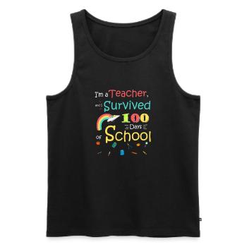Alles Gute zum 100. Schultag Schülergeschenk 100 Tage - Männer Premium Bio Tank Top - Schwarz - Vorne - Michal (187cm)