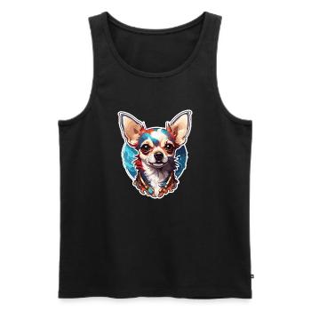 Chihuahua / small dog / animal / tiny / breed - Men's Premium Organic Tank Top - black - Front - Michal (187cm)