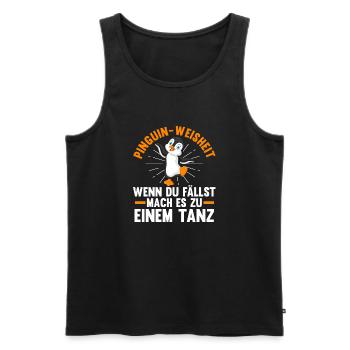 Süße Pinguin - Männer Premium Bio Tank Top - Schwarz - Vorne - Michal (187cm)