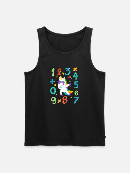 Number day Kids Maths Day Costume Unicorn - Men's Premium Organic Tank Top - black