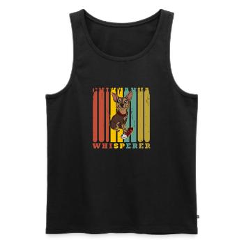 Whisperer Chihuahua Dog - Men's Premium Organic Tank Top - black - Front - Michal (187cm)