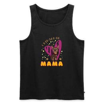 Chihuahua Chien Coeur Maman - Débardeur bio Premium Homme - noir - Devant - Michal (187cm)