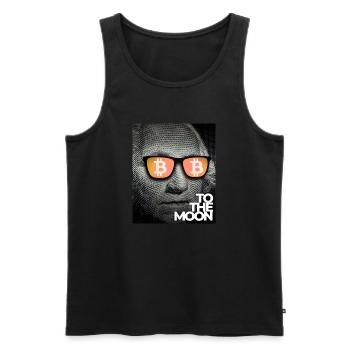 Bitcoin to the Moon - Variante 12 - Männer Premium Bio Tank Top - Schwarz - Vorne - Michal (187cm)