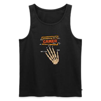 Anatomie Eines Spielers Skelett Hand Lustige Männer Jungen - Männer Premium Bio Tank Top - Schwarz - Vorne - Michal (187cm)