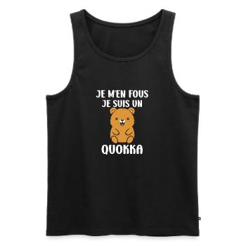 Petit animal mignon Quokka - Débardeur bio Premium Homme - noir - Devant - Michal (187cm)