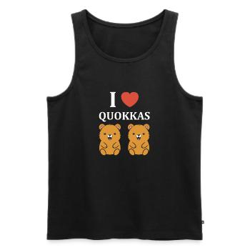 Petit animal mignon Quokka - Débardeur bio Premium Homme - noir - Devant - Michal (187cm)