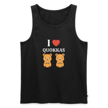 Petit animal mignon Quokka - Débardeur bio Premium Homme - noir - Devant - Michal (187cm)
