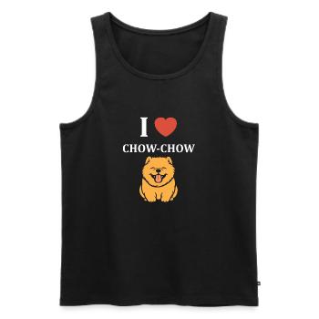 Chien chow chow - Débardeur bio Premium Homme - noir - Devant - Michal (187cm)