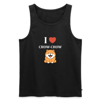 Chien chow chow - Débardeur bio Premium Homme - noir - Devant - Michal (187cm)