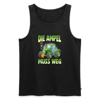 Die Ampel muss weg! Traktor rammt Ampel - Männer Premium Bio Tank Top - Schwarz - Vorne - AI Model Male 178 light (178cm)