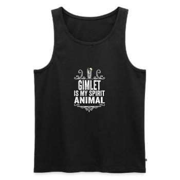 Gimlet Is My Spirit Animal T-Shirt Funny Drinking - Men's Premium Organic Tank Top - black - Front - Michal (187cm)
