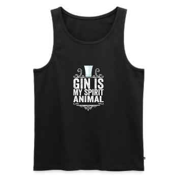 Gin Is My Spirit Animal Lover T-Shirt Boisson Drôle - Débardeur bio Premium Homme - noir - Devant - Michal (187cm)
