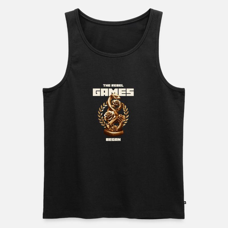 The Rebel Games begin - Männer Premium Bio Tank Top - Schwarz