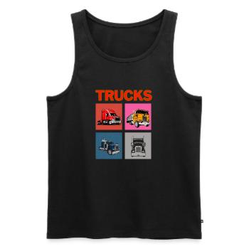 Camions - Débardeur bio Premium Homme - noir - Devant - Michal (187cm)