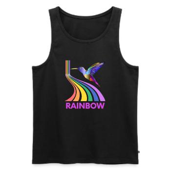 Rainbow - Men's Premium Organic Tank Top - black - Front - Michal (187cm)