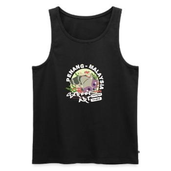 Waschbär Graffiti - Männer Premium Bio Tank Top - Schwarz - Vorne - AI Model Male 178 light (178cm)