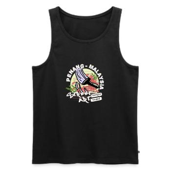 Paintings I Penang Street Art George Town - Männer Premium Bio Tank Top - Schwarz - Vorne - AI Model Male 178 light (178cm)