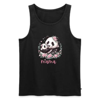 Panda Lover I Mama Panda And Cub Mother's Day - Männer Premium Bio Tank Top - Schwarz - Vorne - Michal (187cm)