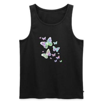 Schmetterling Schmetterling Tier bunt Farbe - Männer Premium Bio Tank Top - Schwarz - Vorne - Michal (187cm)