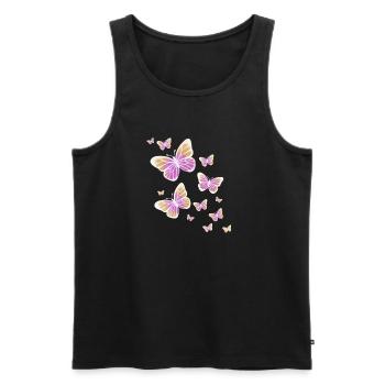 Schmetterling Schmetterling Tier bunt Farbe - Männer Premium Bio Tank Top - Schwarz - Vorne - Michal (187cm)