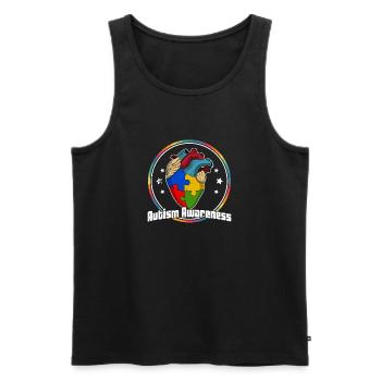 Autism awareness Heart Colors Autism puzzle piece - Men's Premium Organic Tank Top - black - Front - Michal (187cm)