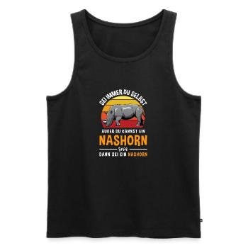 Afrika Tier Horn Einhorn Safari Nashorn - Männer Premium Bio Tank Top - Schwarz - Vorne - AI Model Male 178 light (178cm)