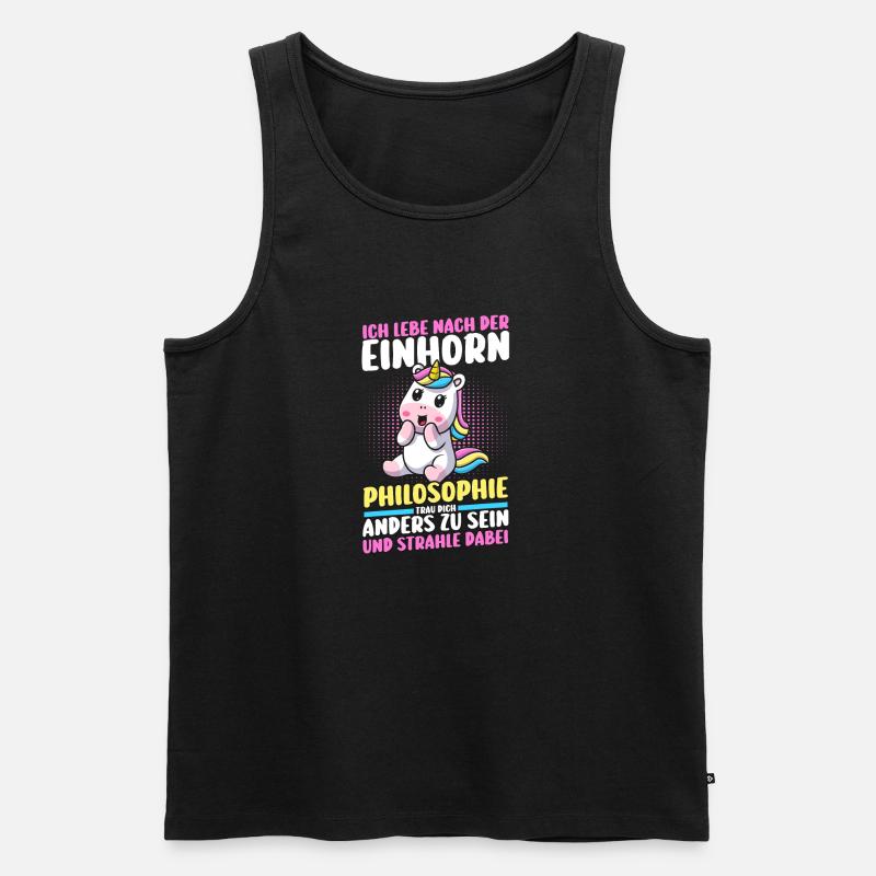 Einhorn - Männer Premium Bio Tank Top - Schwarz