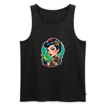 Rockabilly / Pin-up / 50s - Men's Premium Organic Tank Top - black - Front - AI Model Male 178 light (178cm)