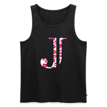 Letter j kisses - Men's Premium Organic Tank Top - black - Front - AI Model Male 178 light (178cm)