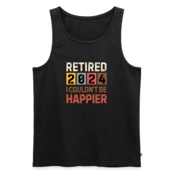 RETIRED 2024 I COULDN'T BE HAPPIER retirement gift - Men's Premium Organic Tank Top - black - Front - AI Model Male 178 light (178cm)