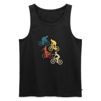 Vintage Retro Bike - Men's Premium Organic Tank Top - black - Front - AI Model Male 178 light (178cm)