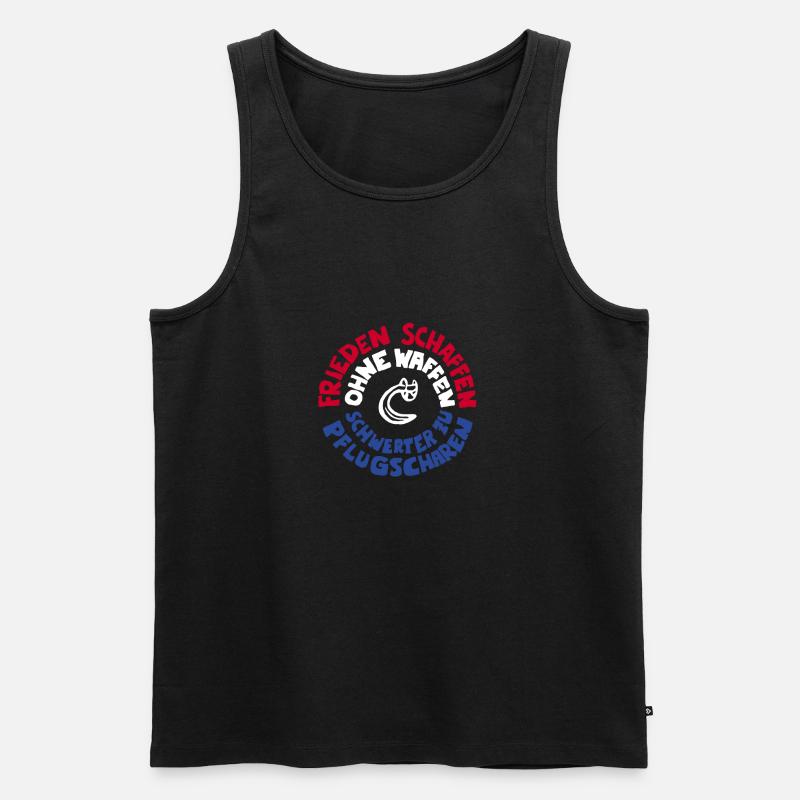 Friedenszeichen Friedenssymbol Frieden Geschenk 80 - Männer Premium Bio Tank Top - Schwarz
